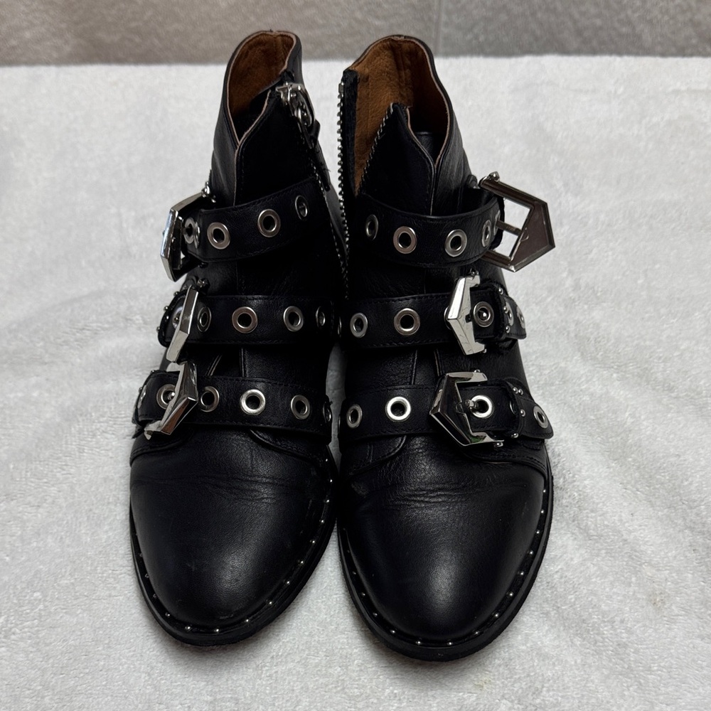 Sol Sana Maxwell Black Leather Multi-Buckle Boots